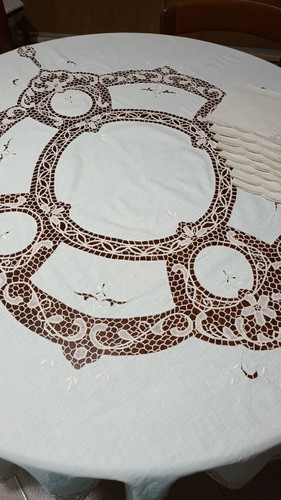 Tischdecke rund aus burano - tischdecke,