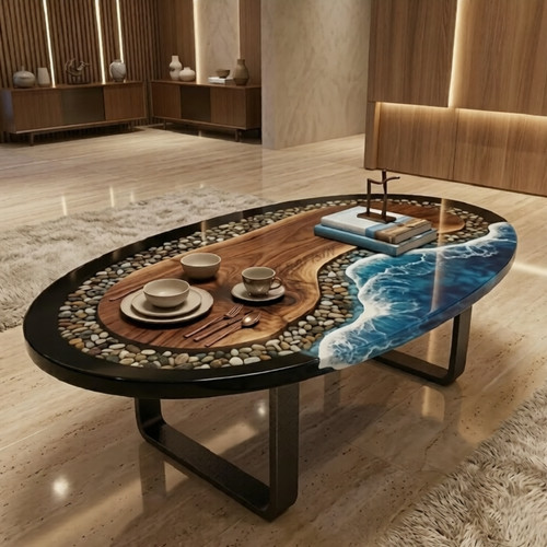 Ozeanblau epoxid oval - epoxid,