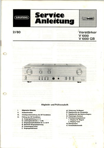 Grundig service manual für - grundig, v