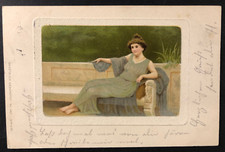 AK  erotische Jugendstil Litho - ERIKA im transparenten Kleid - gelaufen 1900