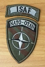 Patch Bundeswehr gestickt, Abzeichen Bw, tarn, NATO-OTAN / ISAF, Klett