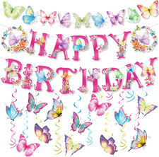 36 Bunte Schmetterlinge Hängend Geburtstag Deko Frühling Sommer Garten Party
