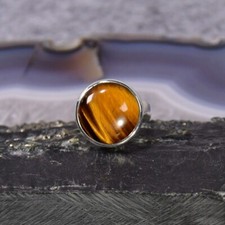 Tigerauge Ring, 925er Silber