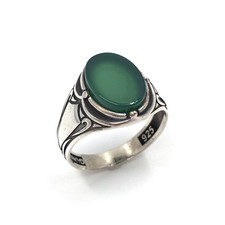 925 Silber Ring grüner Onyx