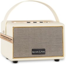 B-WARE Tragbarer Vintage Bluetooth Lautsprecher Wireless Akku Box weiß USB AUX