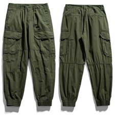 Herren Cargo Combat Konisch Bündchen Hosen Workwear SPORTS Jogginghose Hip Hop