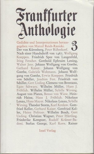 Frankfurter anthologie - frankfurter,