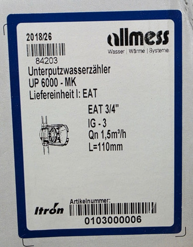 Allmess wasserzähler - allmess, up-wasserzähler