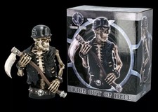 Skelett Biker Figur mit Sense