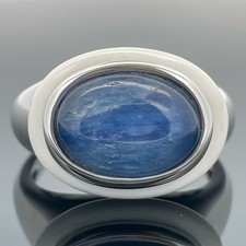 RING GR.18 (CA.56)  925/-SILBER RHOD. MIT KYANIT & ACHAT SILBERZEIT SCHMUCKJAGD