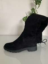 Damen Overknee Stiefel schwarz Velour von s. Oliver ■ Größe 38