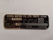Typenschild Honda 500 PD 02  ID-plate Schild s103 Motorrad