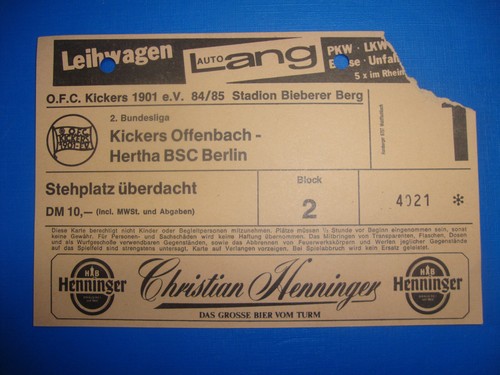 Ticket ofc kickers - 84/85,