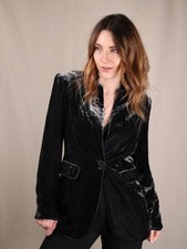 Zara Samt-Blazer Schwarz XS