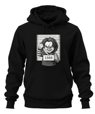 Chucky Mörderpuppe 1988 Horror Polizeifoto Killer Puppe Cult Unisex Hoodie Kapuz