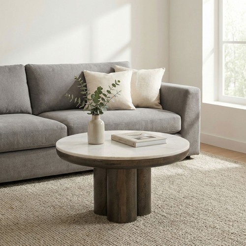 Couchtisch 60cm mit marmor - mit,