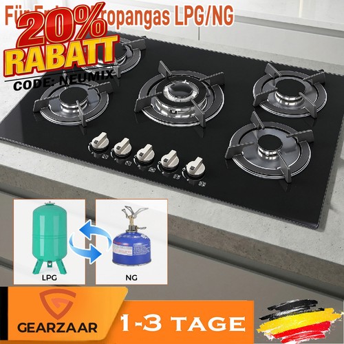 Gaskochfeld flammig 77cm - flammig,