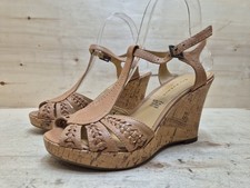 5TH AVENUE DAMEN WEDGES KORK KEILSANDALEN SANDALETTEN  RIEMCHEN GR:38 UK:5 BRAUN