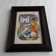 Alte IMI Waschmittelwerbung gerahmt DDR Reklame Reinigungsmittel Spülmittel