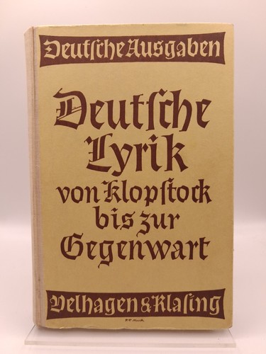 Deutsche lyrik von klopstock - deutsche,