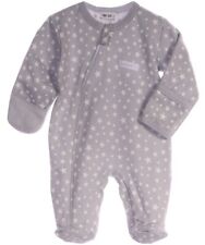 Baby Strampler Einteiler Overall in Grau mit Sternchen Muster