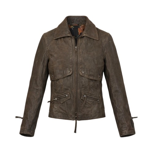 Echtlederjacke khaki utility - echtlederjacke,