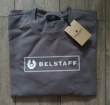 Belstaff Box Logo Sweatshirt Pullover 3XL XXXL Grey Charcoal Grau