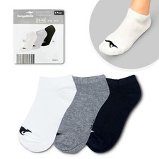 Kangaroos Sneaker Socken Herren & Damen – 6–18 Paar – Schwarz Weiß Grau – Unisex