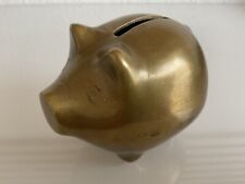 Old Sparschwein 1970 er -Vintage massiv Messing ! 406 g Drehverschluss Sammler !