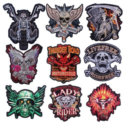 Totenkopf biker stickerei xxl - totenkopf,