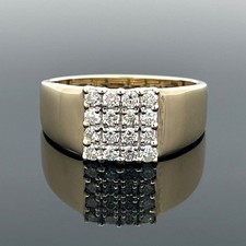 RING GR.18 (CA. 57) AUS 585/- GG  MIT BRILLANTEN (GES.CA. 0,50 CT.) SCHMUCKJAGD