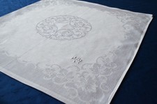 4 uralte neuwertige Servietten Leinendamast im Großformat 56 x 52,5 Mono MB