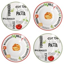 4er Set Pastateller mit Dekor