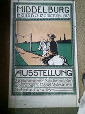 Altes Plakat : Ausstellung Middelburg Zeeland Trachten Volkskunst / Holland 1913