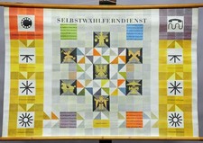 Lehrtafel Schulwandkarte Rollbild Poster Selbstwählferndienst Telefon Zentralamt