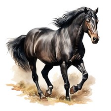 Black horse 9x9 cm car decal