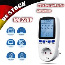 2X Energiekosten Messgerät Stromzähler Energiemesser Strommesser Steckdose 16A