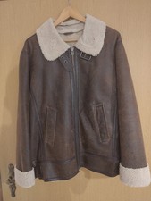 Oldschool-Lederjacke, echtes Leder & Lammfell, top Qualität