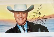 Larry Hagman  - Film -    original Autogramm  - Großfoto 30 x 20 cm