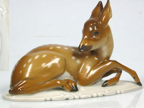 Reh kitz porzellanfigur - reh,