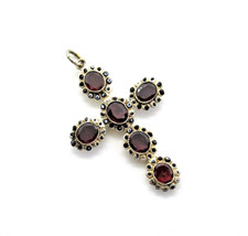 Großer Granat Kreuz Anhänger