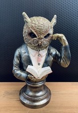 Figur Eule mit Buch 35 cm Uhu
