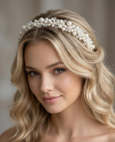 Perlen kristall diadem - kristall,