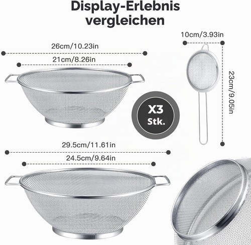 Küchensieb edelstahl set - edelstahl,