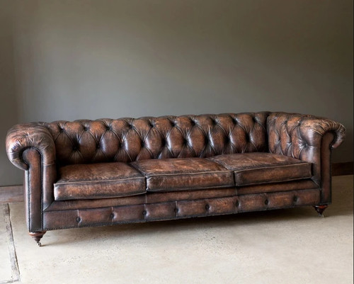 Chesterfield leder sofa couch - chesterfield,