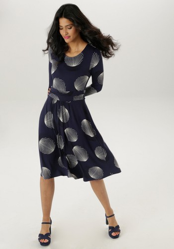 Viskosekleid langarm midikleid - langarm,