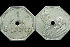 BIERMARKE: 1 Krug Sigelbier, "MÖNCH". BRAUEREI SIGEL - PFULLINGEN / WÜRTTEMBERG.