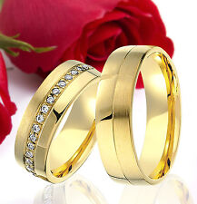 2 SILBER Partner Ringe Trauringe Eheringe Gravur Gratis GOLD Plattiert T333