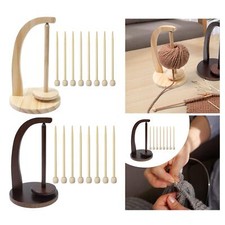 Garnhalter zum Stricken aus Holz robust mit 8 Nadeln Wollschnurspender für