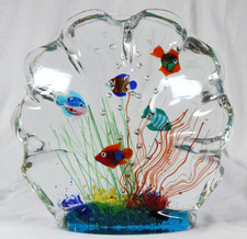 Murano Glas Skulptur Aquarium Fische Muranoglas wie A. Barbini glass sculpture
